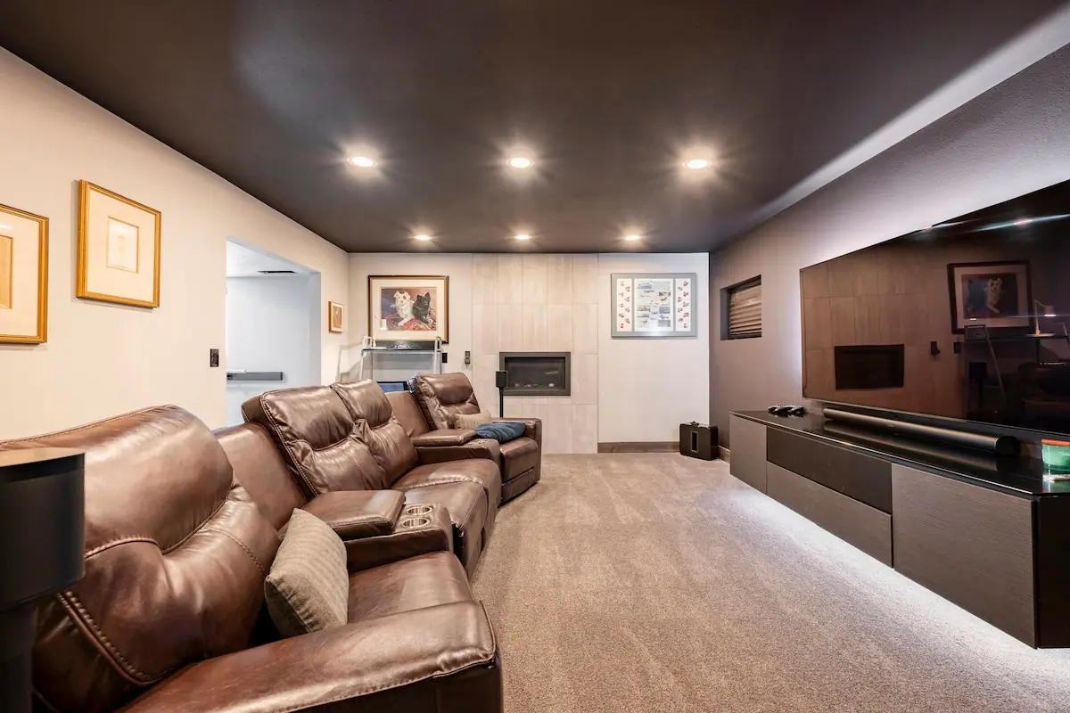Living room and cinema room