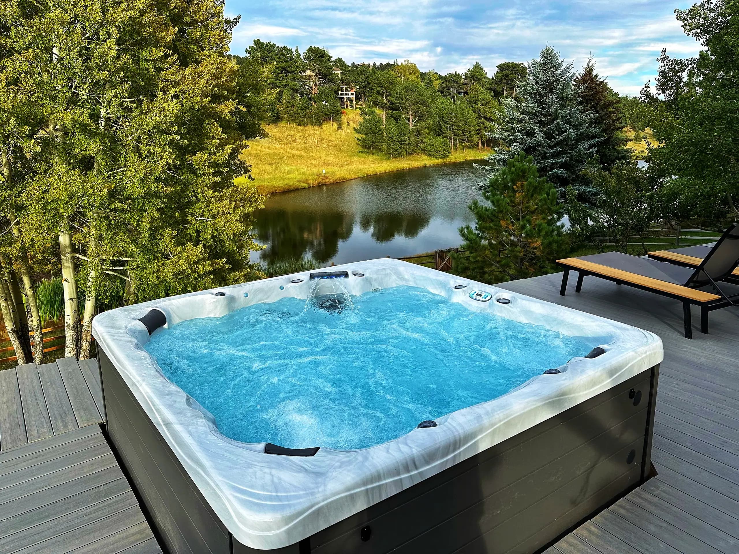 Deck, hot tub and BBQ